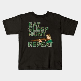 Eat Sleep Hunt Repeat Kids T-Shirt